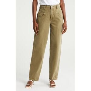 Frame '90s Utility Loose Fit Jeans Washed Summer Sage Green Size 26